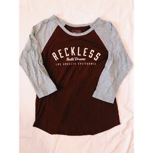 Reckless baseball sleeve shirt